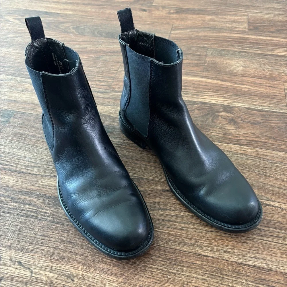 BANANA REPUBLIC Men's Black Dwen Leather Boots Size 8.5